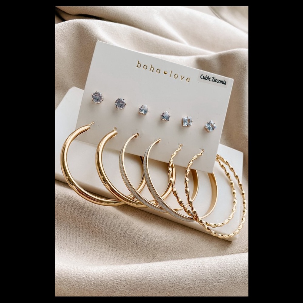 6 Pair Stud/Hoop Pack